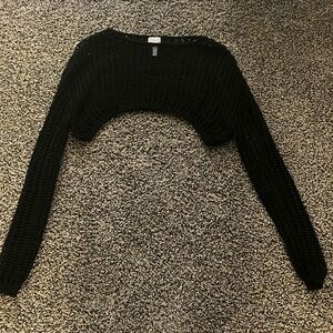 Women’s XS Coverup Shirt Black Cropped See-Through Net Shirt